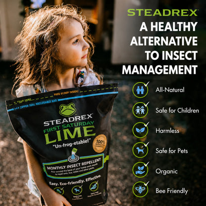 STEADREX Lime Insect Deterrent  | Monthly Insect Barrier | Multi-Purpose Natural Repellent for Outdoors | Deters Ants, Ticks, Fleas & Others - 100G