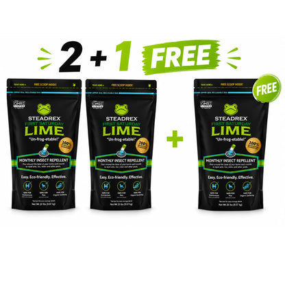 STEADREX Lime Insect Deterrent  | Monthly Insect Barrier | Multi-Purpose Natural Repellent for Outdoors | Deters Ants, Ticks, Fleas & Others - 100G