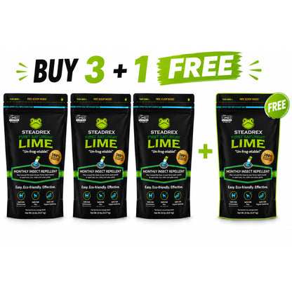 STEADREX Lime Insect Deterrent  | Monthly Insect Barrier | Multi-Purpose Natural Repellent for Outdoors | Deters Ants, Ticks, Fleas & Others - 100G