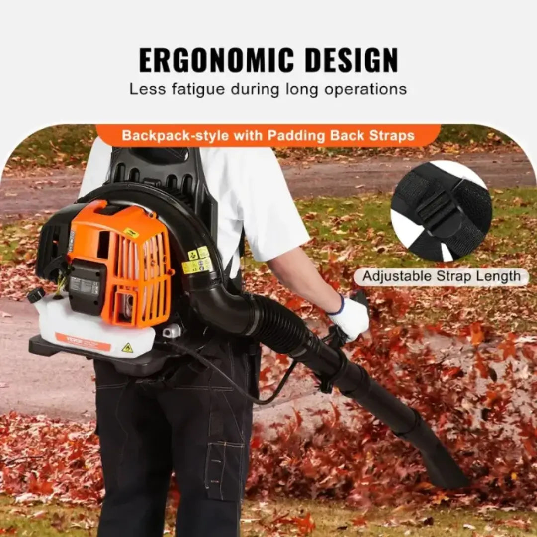 Steadrex Gas Leaf Blower 52CC Backpack Snow Blower 2 Stroke with Fuel Tank 1.37L Air Volume 480CFM for Lawn Care, Leaf Cleaning, Snow Removal