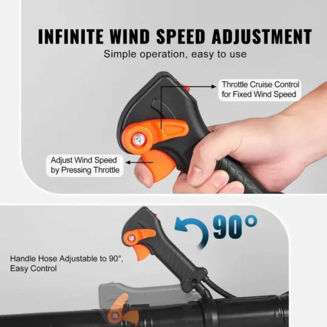 Steadrex Gas Leaf Blower 52CC Backpack Snow Blower 2 Stroke with Fuel Tank 1.37L Air Volume 480CFM for Lawn Care, Leaf Cleaning, Snow Removal