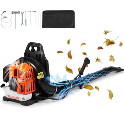 Steadrex Gas Leaf Blower 52CC Backpack Snow Blower 2 Stroke with Fuel Tank 1.37L Air Volume 480CFM for Lawn Care, Leaf Cleaning, Snow Removal
