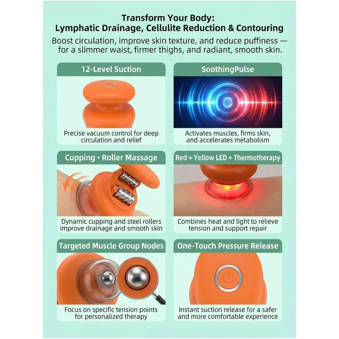 Steadrex GlowRitual Red Light Massager with Heat & Vibration + FREE Oil Massager
