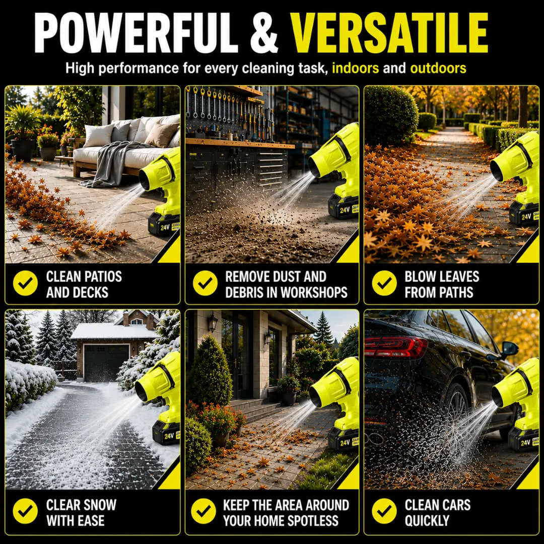 STEADREX R3 Pro Cordless Leaf Blower with Powerful Turbo Fan, Brushless Pure Copper Motor, Battery Included – Super Powerful Jetblower