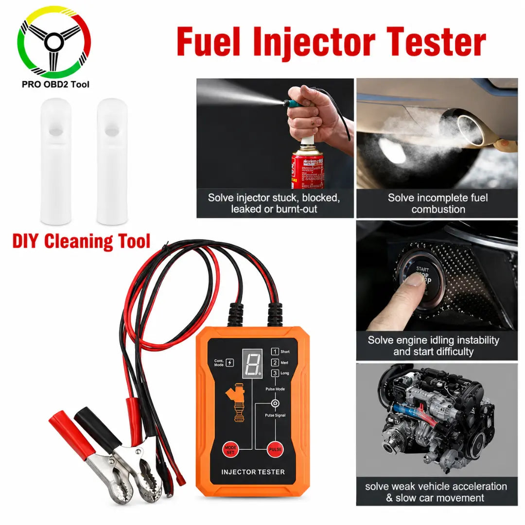 Steadrex Fuel Injector Tester & Cleaner Kit — 8 Pulse Modes, Dual Channel, Tests 2 Injectors Simultaneously