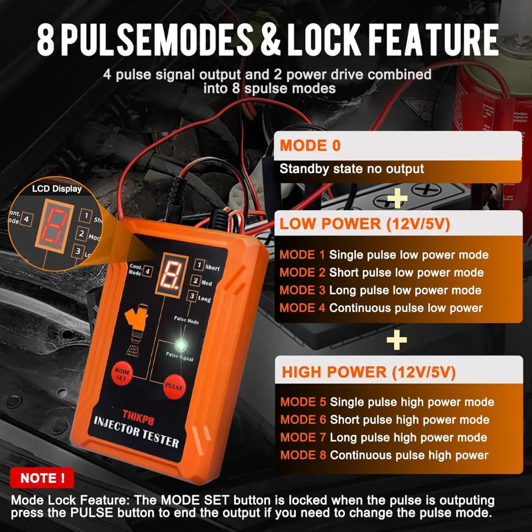 Steadrex Fuel Injector Tester & Cleaner Kit — 8 Pulse Modes, Dual Channel, Tests 2 Injectors Simultaneously