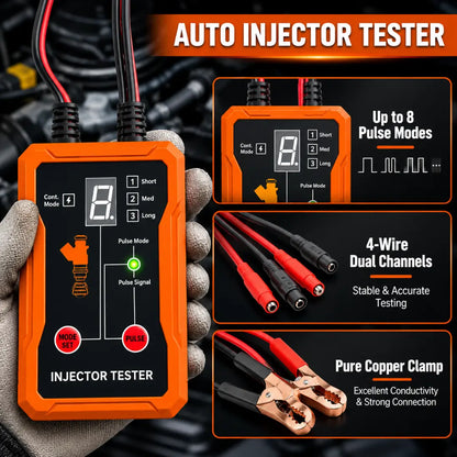 Steadrex Fuel Injector Tester & Cleaner Kit — 8 Pulse Modes, Dual Channel, Tests 2 Injectors Simultaneously