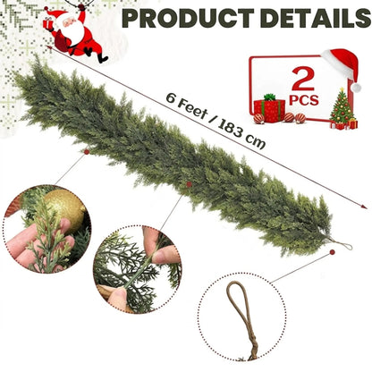 2 Pack Forever Fresh Cedar Garland – Real-Touch 6FT