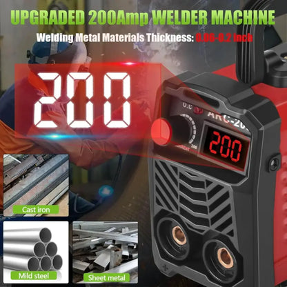 Sistema de soldadura completo Steadrex QuickWeld - Máquina de soldar portátil de 110 V con arranque en caliente, fuerza de arco y antiadherente, incluye 20 varillas y 2 martillos de chip