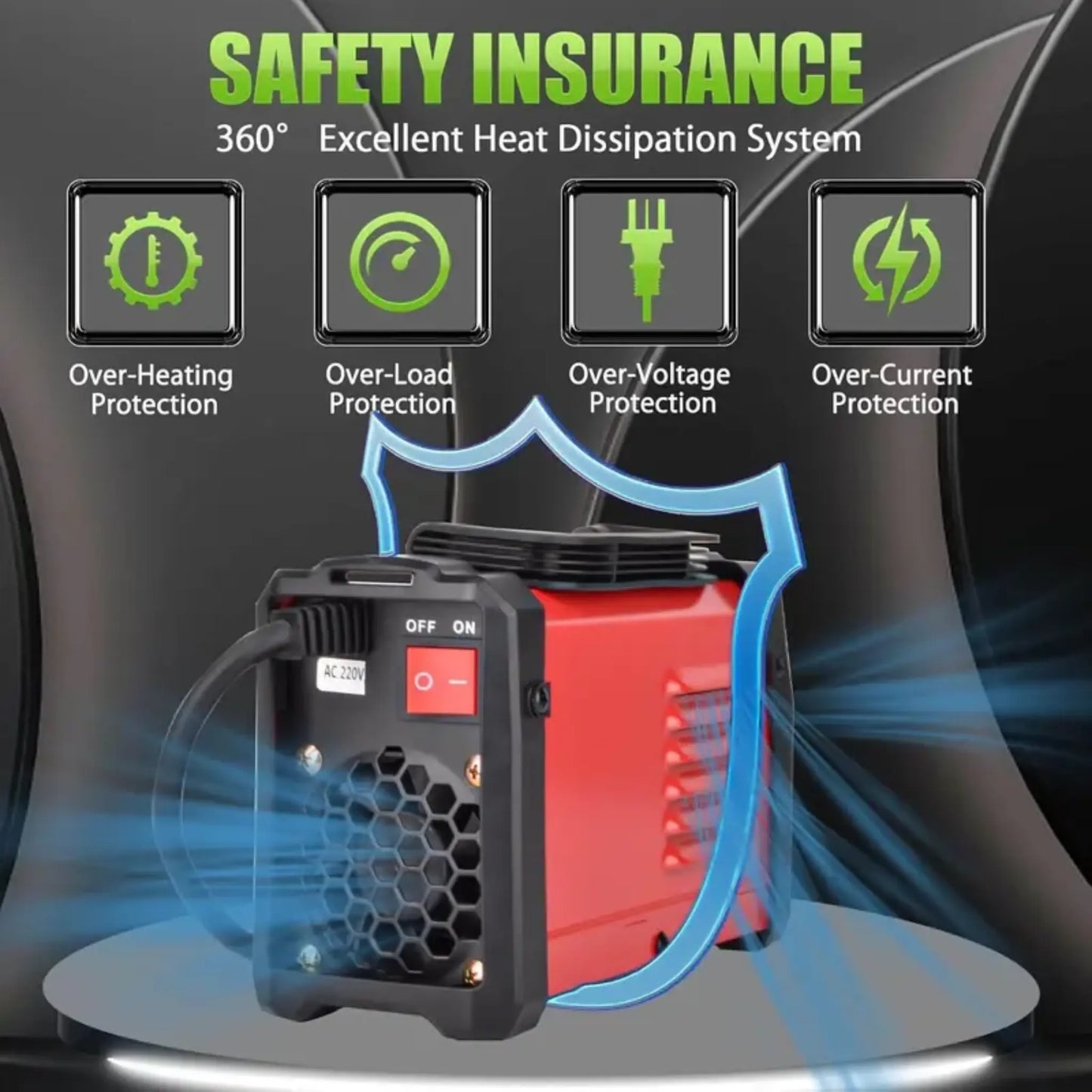 Sistema de soldadura completo Steadrex QuickWeld - Máquina de soldar portátil de 110 V con arranque en caliente, fuerza de arco y antiadherente, incluye 20 varillas y 2 martillos de chip