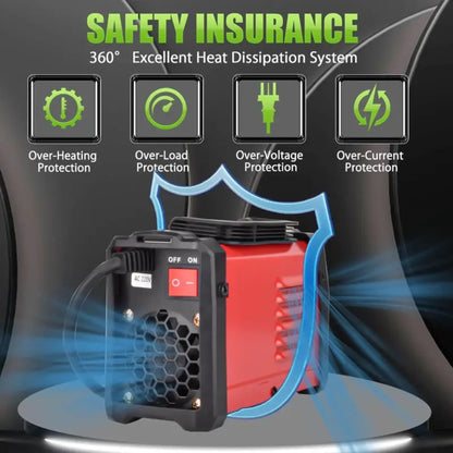Sistema de soldadura completo Steadrex QuickWeld - Máquina de soldar portátil de 110 V con arranque en caliente, fuerza de arco y antiadherente, incluye 20 varillas y 2 martillos de chip