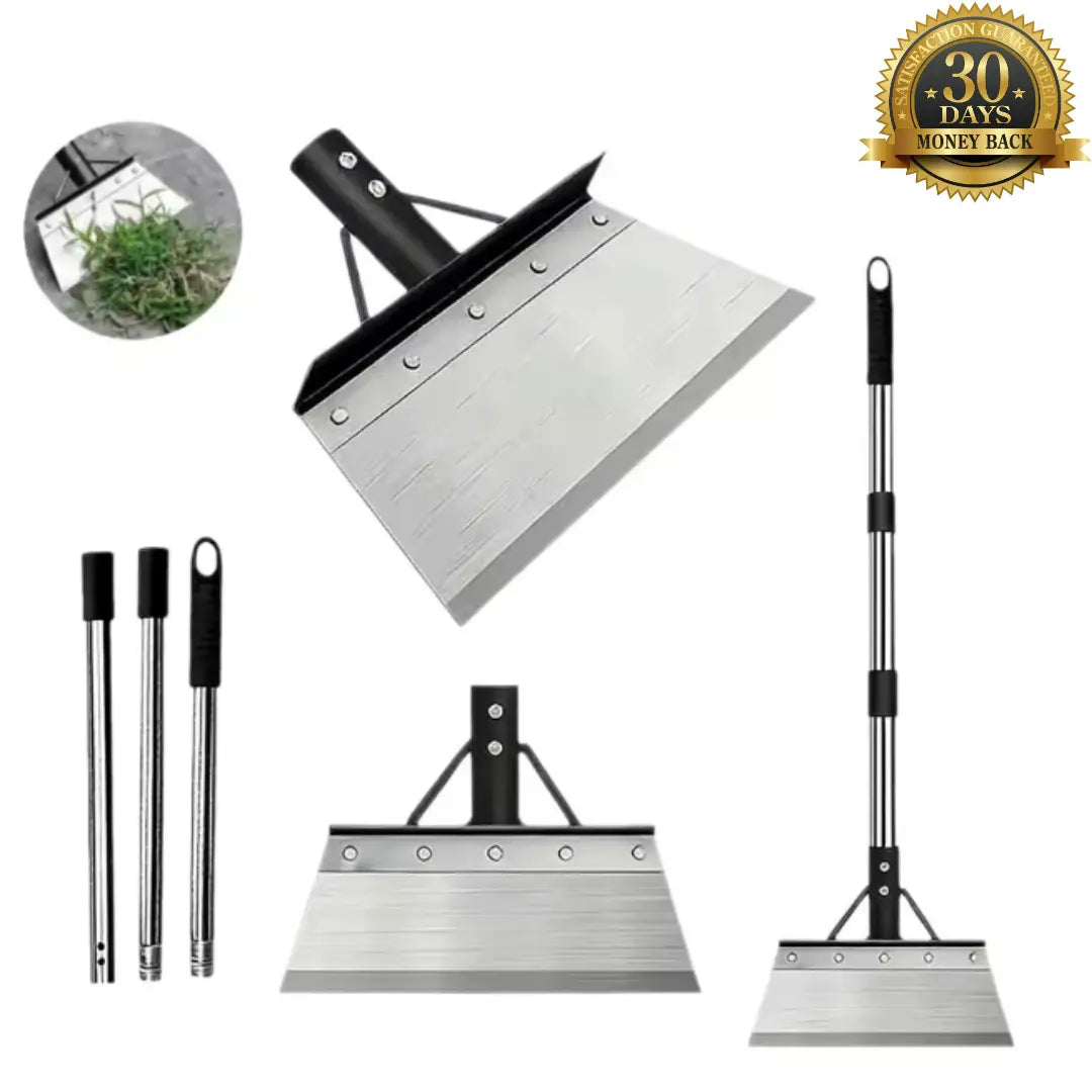 Steadrex Multifunctionele Tuinschop met Steel 200 cm, Tuinreinigingsschop 32 cm, Tuinschop voor Onkruid Wieden, Platte Stalen Schop voor Mos, Sneeuwruimen, Reinigen van Boerderijen