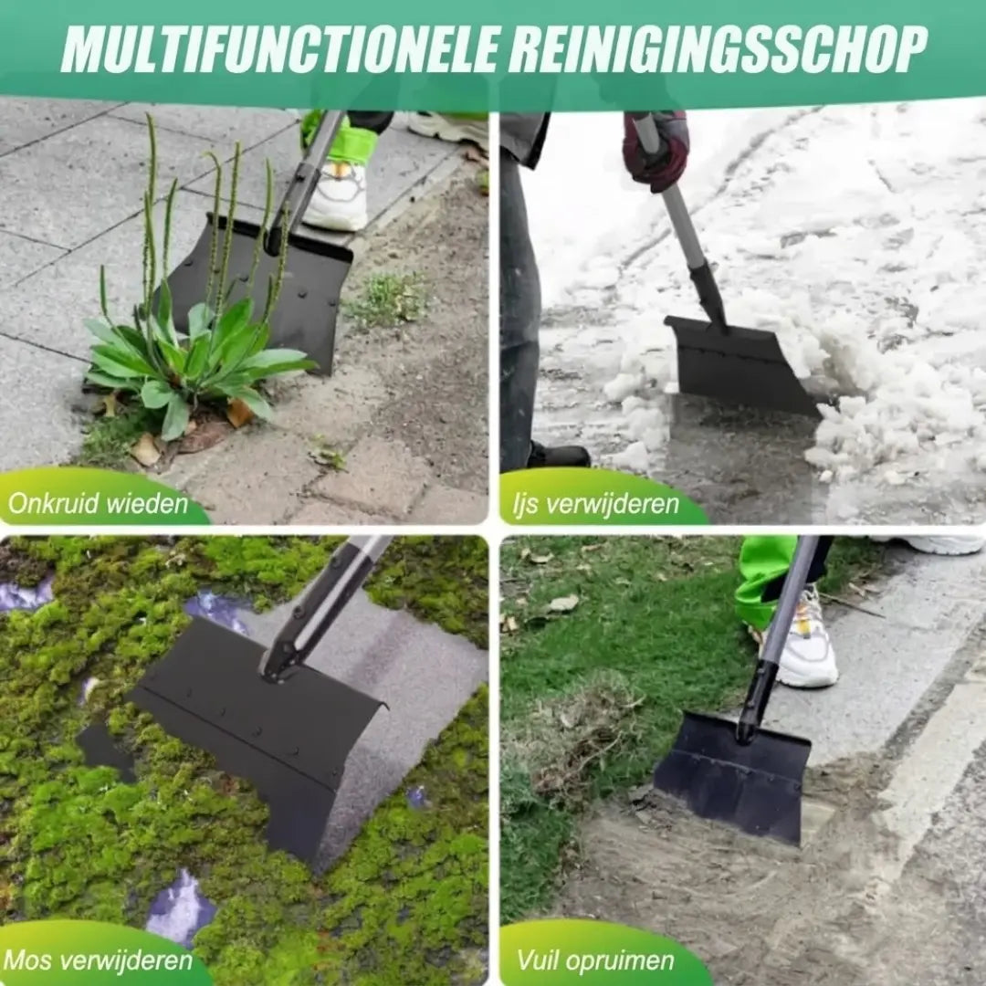 Steadrex Multifunctionele Tuinschop met Steel 200 cm, Tuinreinigingsschop 32 cm, Tuinschop voor Onkruid Wieden, Platte Stalen Schop voor Mos, Sneeuwruimen, Reinigen van Boerderijen