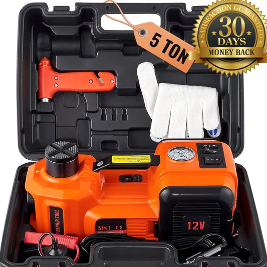 STEADREX EasyJack™ 5T Electric Hydraulic Car Jack 12V Complete Emergency Kit