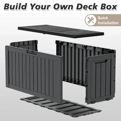 Outdoor Storage Bin, 75 Gallon , Resin Material, Waterproof & UV-Resistant, Organizer for Garage, Warehouse, and Patio