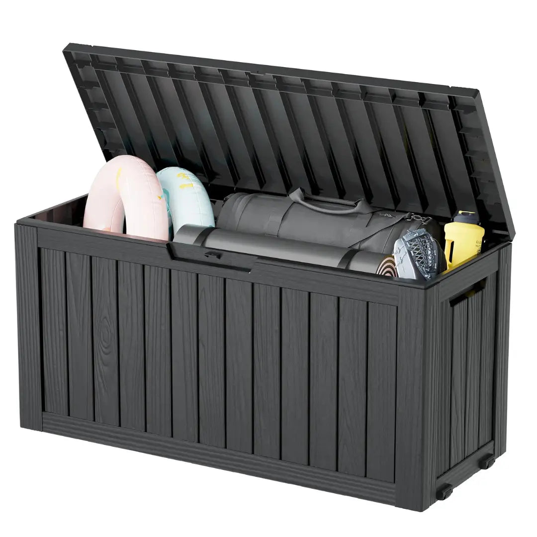 Outdoor Storage Bin, 75 Gallon , Resin Material, Waterproof & UV-Resistant, Organizer for Garage, Warehouse, and Patio