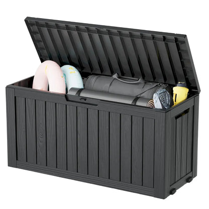 Outdoor Storage Bin, 75 Gallon , Resin Material, Waterproof & UV-Resistant, Organizer for Garage, Warehouse, and Patio