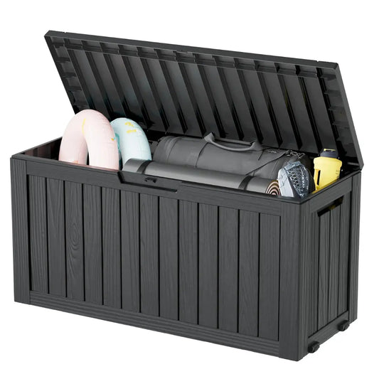 Outdoor Storage Bin, 75 Gallon , Resin Material, Waterproof & UV-Resistant, Organizer for Garage, Warehouse, and Patio