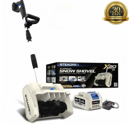 Steadrex X20 SERIES Electric Snow Shovel 900W Brushed Motor 20V Cordless Snow Blower Powered Handheld Snow Thrower + FREE BATTERY + FREE CHARGER