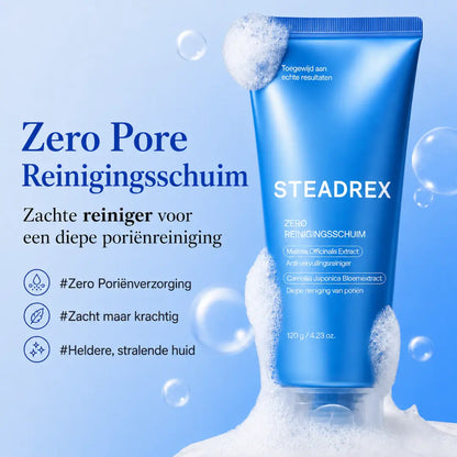 STEADREX Facial Cleanser Zero Foam Cleanser | Daily Gentle Cleansing Foam for Sensitive Skin | Excess Sebum Control, Hydration, Pore Minimization | Korean Skincare, 4.23 oz