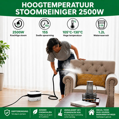 STEADREX 2500W hogedruk-stoomreiniger met hoge temperatuur voor huishoudelijke airconditioners, afzuigkappen, auto- en vloerreiniging.