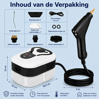 STEADREX 2500W hogedruk-stoomreiniger met hoge temperatuur voor huishoudelijke airconditioners, afzuigkappen, auto- en vloerreiniging.