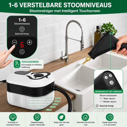 STEADREX 2500W hogedruk-stoomreiniger met hoge temperatuur voor huishoudelijke airconditioners, afzuigkappen, auto- en vloerreiniging.
