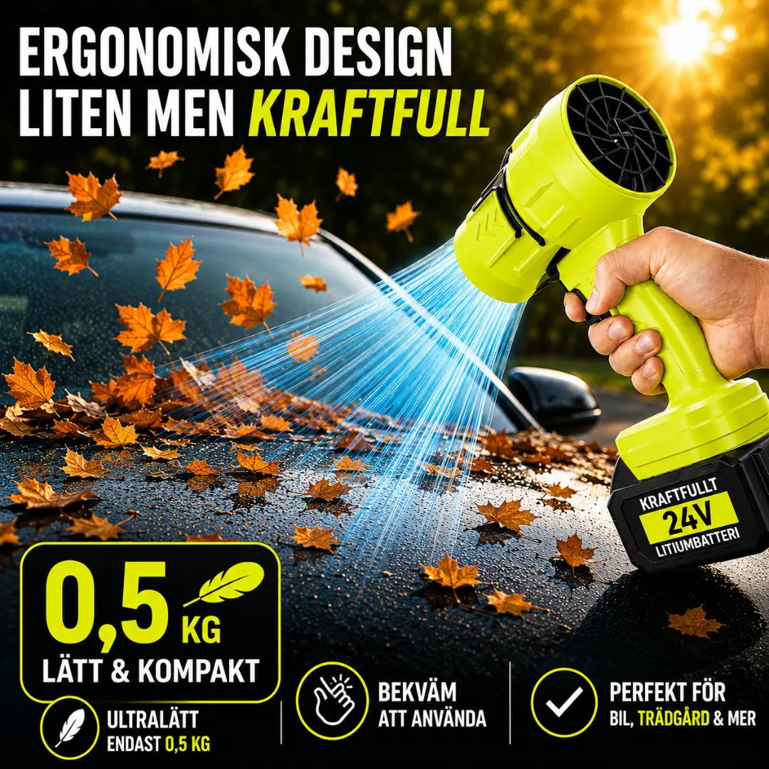 STEADREX R3 Pro Trådlös Lövblåsare med Kraftfull Turbofläkt, Borstlös Motor i Ren Koppar, Inklusive Batteri – Superkraftig Jetblåsare