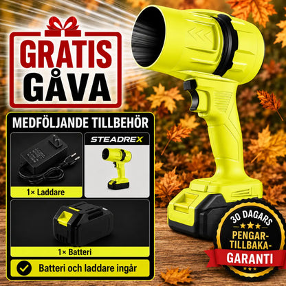 STEADREX R3 Pro Trådlös Lövblåsare med Kraftfull Turbofläkt, Borstlös Motor i Ren Koppar, Inklusive Batteri – Superkraftig Jetblåsare